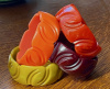 BB188  crescent carved bakelite bangles